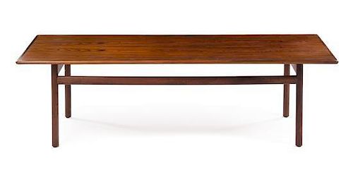 Torbjorn Afdal (Norwegian, 1917-1999), BRUKSBO, 1960s, a large rosewood coffee table and side table