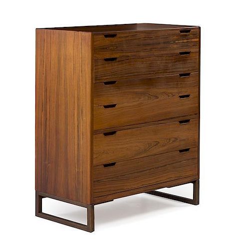 Svend Langkilde, DENMARK, 1960s, a six-drawer rosewood dresser