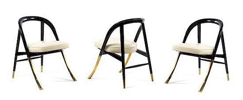 Edward Wormley (American, 1907-1995), DUNBAR, c. 1954, a set of four A Chairs, model no. 5481
