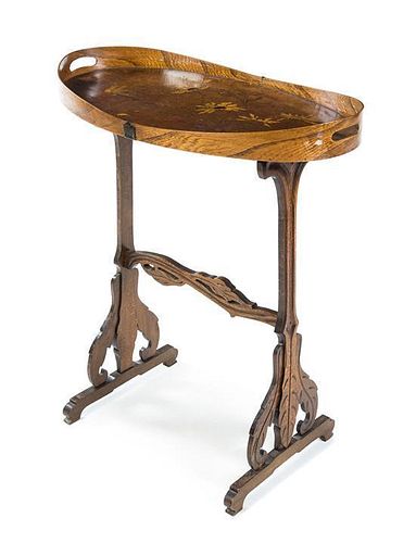 Emile Galle (French, 1846-1904), FRANCE, EARLY 20TH CENTURY, an Art Nouveau marguetry occasional table