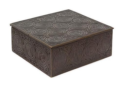 Tiffany Studios, a Zodiac pattern large cigar box (1655)