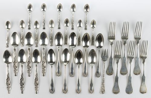 GORHAM AND OTHER STERLING SILVER FLATWARE, LOT OF 33