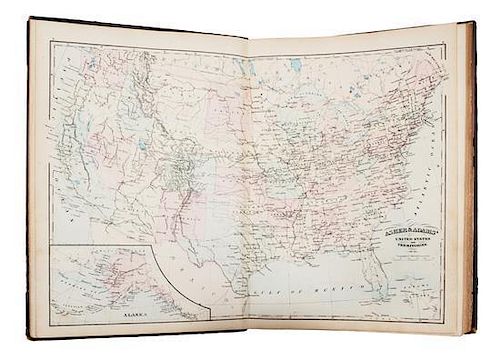 (ATLAS) ASHER and ADAMS. New Statistical and Topographical Atlas.....New York, 1872. Folio.