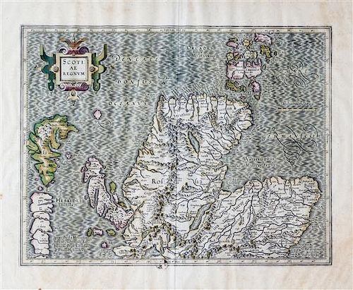 * MERCATOR, GERHARD Scotiae Regnum. Amsterdam, 1595. North sheet. Hand-colored map of Scotland.