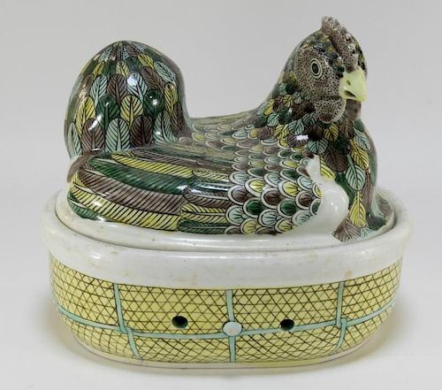 Chinese Export Porcelain Chicken Covered Tureen