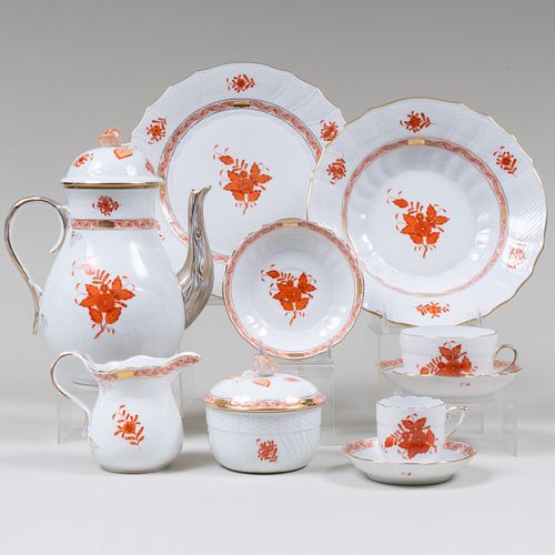 Herend Porcelain 'Chinese Bouquet Rust' Part Service