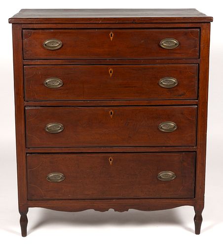 SOUTHERN LATE FEDERAL INLAID CHERRY CHEST OF DRAWERS