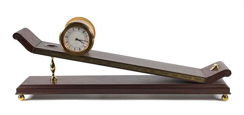 IMHOF Gilt Brass Incline Plane Clock