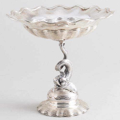 George V Silver Tazza with Dolphin Support