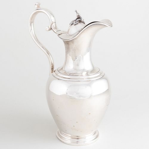 American Coin Silver Pitcher with Hinged Cover