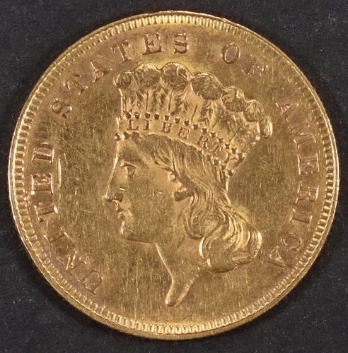 1878 $3 PRINCESS GOLD NICE BU