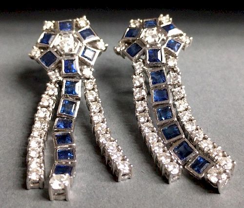 Sapphire and diamond earrings