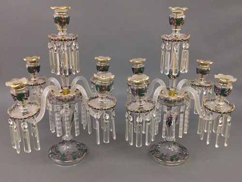 Glass candelabras