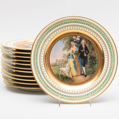 Set of Twelve Vienna Porcelain Dinner Plates