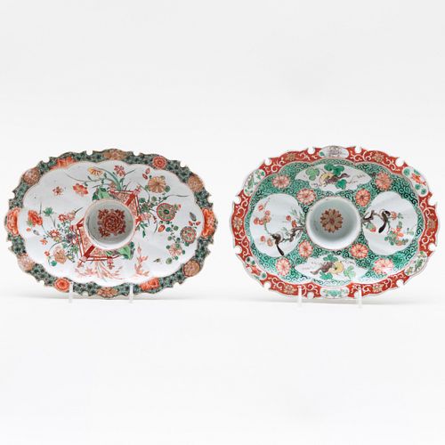 Two Chinese Famille Verte Porcelain Cup Stands