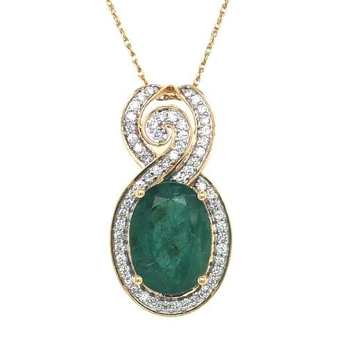 Brazilian Emerald and Diamond Necklace