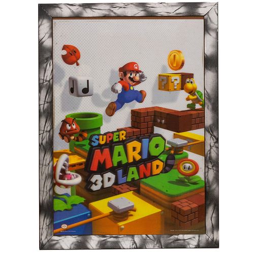 Mario 3D Land.  Cromo Lenticular. Nintendo 2012.  Medidas con marco 30 x 56 cm.