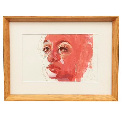 AGNES CECILE, Grapefruit portrait, 2020, Firmado, Acrílico sobre papel, 20.8 x 13 cm