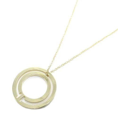 TIFFANY & CO. T TWO CIRCLE 18K YELLOW GOLD NECKLACE