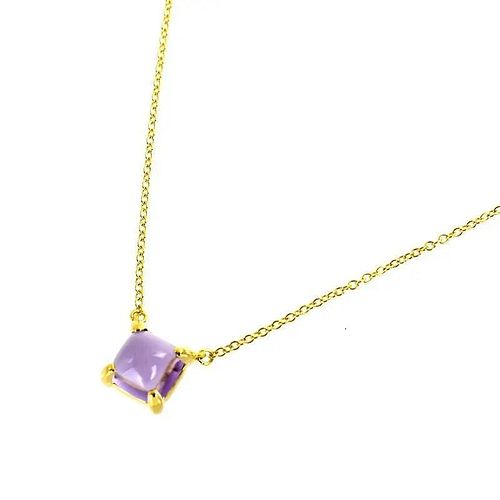 TIFFANY & CO. AMETHYST 18K YELLOW GOLD SUGAR STACK NECKLACE