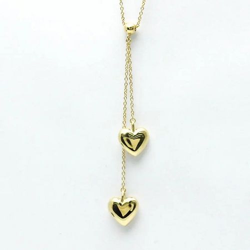 TIFFANY & CO. DOUBLE HEART 18K YELLOW GOLD NECKLACE