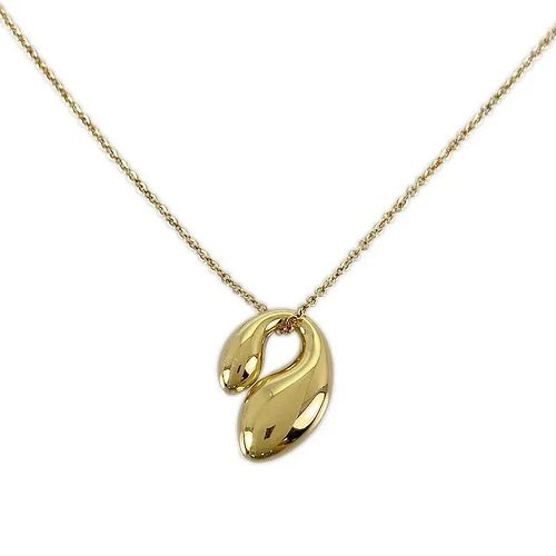 TIFFANY & CO. DOUBLE TEARDROP 18K YELLOW GOLD NECKLACE