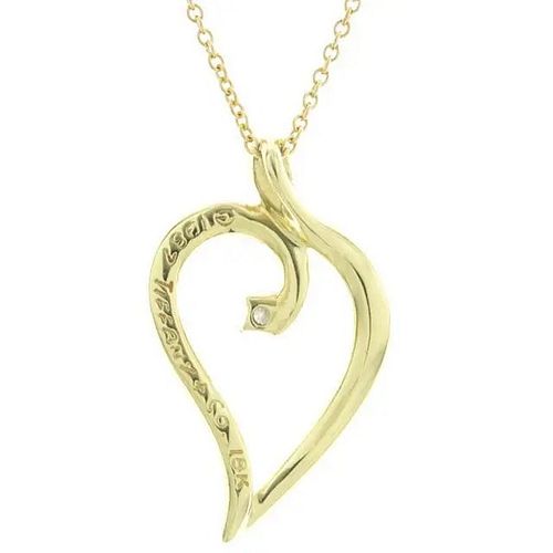 TIFFANY & CO. OPEN LEAF DIAMOND 18K YELLOW GOLD NECKLACE