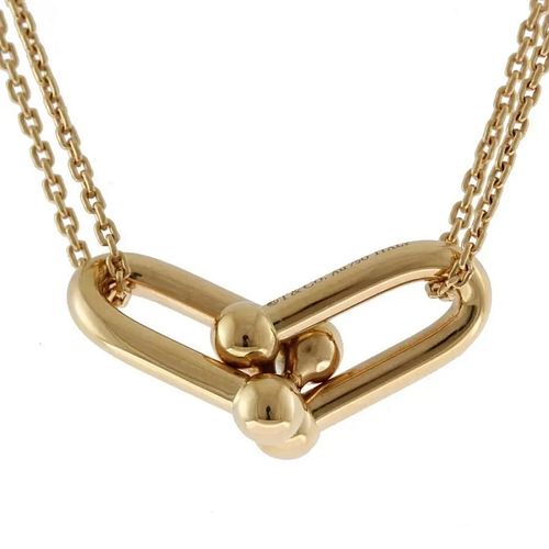 TIFFANY & CO. HARDWARE DOUBLE LINK 18K ROSE GOLD NECKLACE