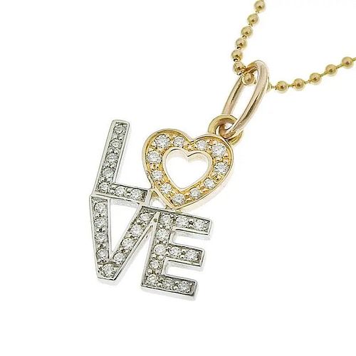 TIFFANY & CO. LOVE HEART DIAMOND 18K WHITE & YELLOW GOLD NECKLACE
