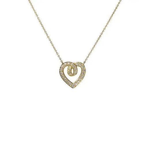 TIFFANY & CO. HEART MOTIF 18K YELLOW GOLD NECKLACE