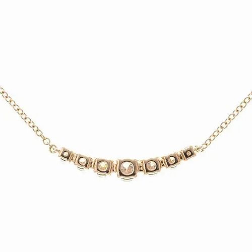 TIFFANY & CO. EAST WEST DIAMOND 18K ROSE GOLD NECKLACE