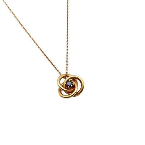 TIFFANY & CO. TRIPLE ROUND 18K YELLOW GOLD SAPPHIRE NECKLACE