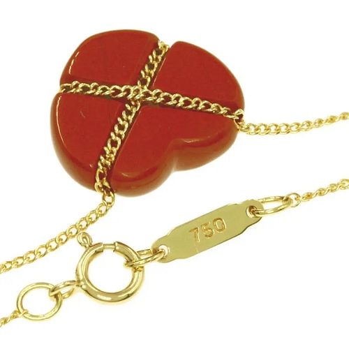 TIFFANY & CO. CHAIN CROSS HEART 18K YELLOW GOLD NECKLACE