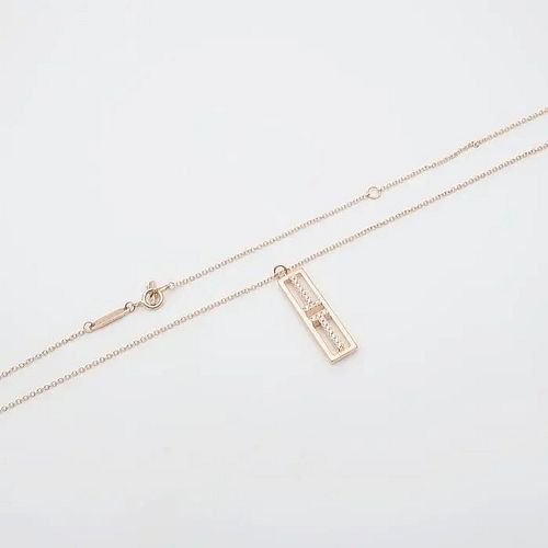 TIFFANY & CO. T TWO OPEN VERTICAL BAR 18K ROSE GOLD NECKLACE