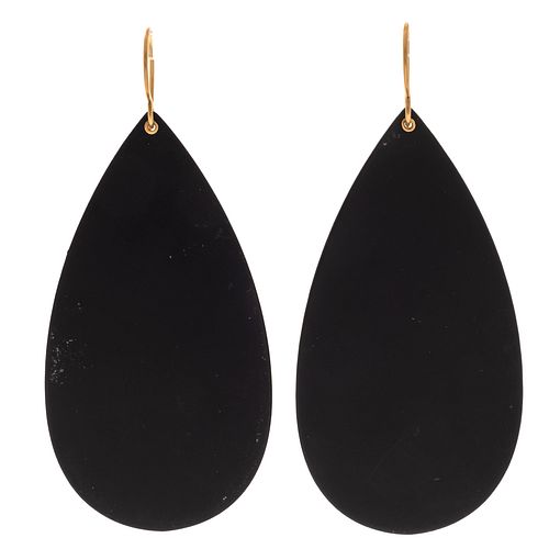 Pair of Black Steel Earrings, Julia Turner