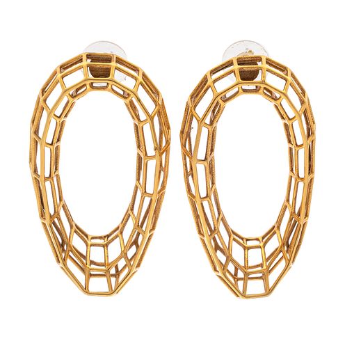Pair of Artisan Cage Earrings