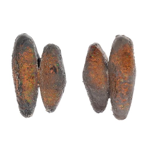 Pair of Resin, Copper Earrings, Marianne Orly