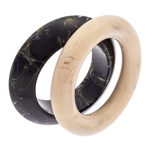Collection of Two Resin Bangle Bracelets