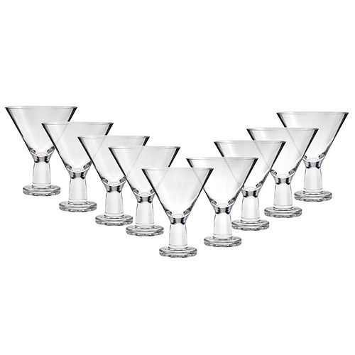 Modernist Clear Glass Martini Glasses