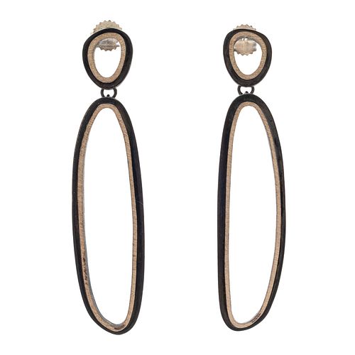 Pair of Sterling Silver Earrings, "Eclipse Double Organic," Heather Guidero