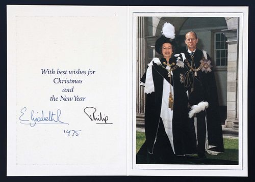 1975 QUEEN ELIZABETH II & PRINCE PHILIP CHRISTMAS CARD