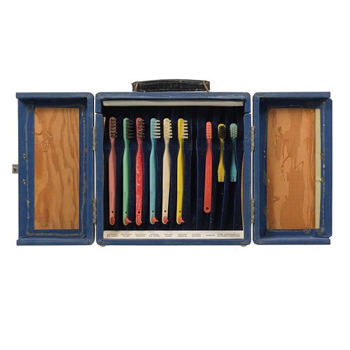 Vintage Py-Co-Pay Toothbrushes In Fitted Case
