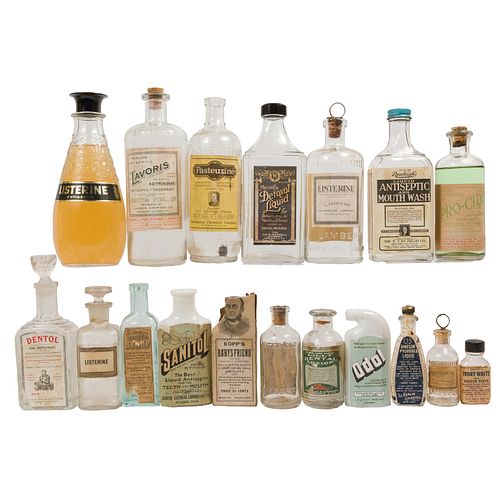 Vintage Glass Mouth Rinse Bottles