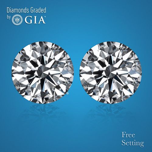 6.11 carat diamond pair, Round cut Diamonds GIA Graded 1) 3.10 ct, Color E, VVS1 2) 3.01 ct, Color D, VVS2. Appraised Value: $744,800 