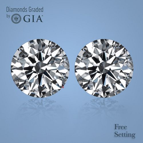 7.15 carat diamond pair, Round cut Diamonds GIA Graded 1) 3.51 ct, Color E, VVS1 2) 3.64 ct, Color F, VVS2. Appraised Value: $771,000 