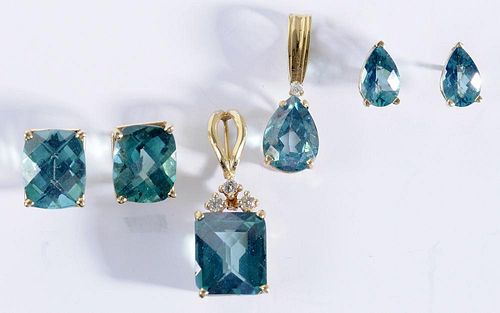 14kt., Topaz & Diamond Group of Jewelry