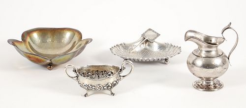 Group of 4 Sterling Silver Pieces of Holloware