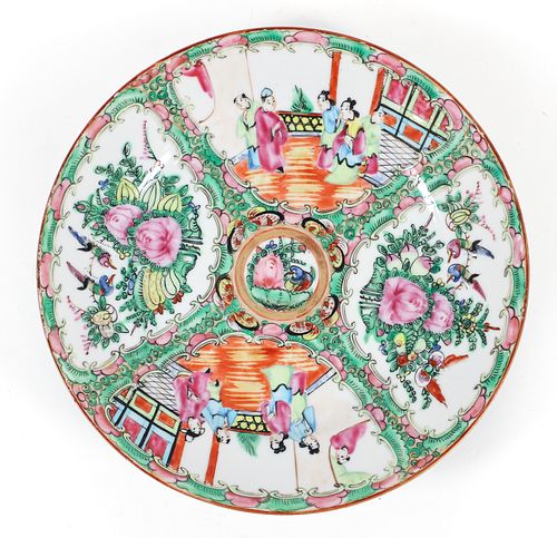 Chinese Rose Medallion Porcelain Plate 