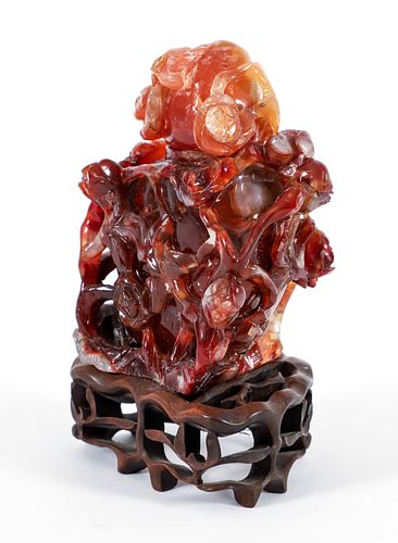 Chinese Carved Rust Hardstone Bottle