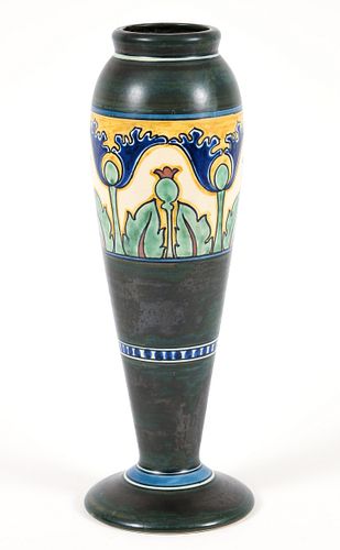 Gouda Art Pottery Vase Holland Damascus III Pattern 
